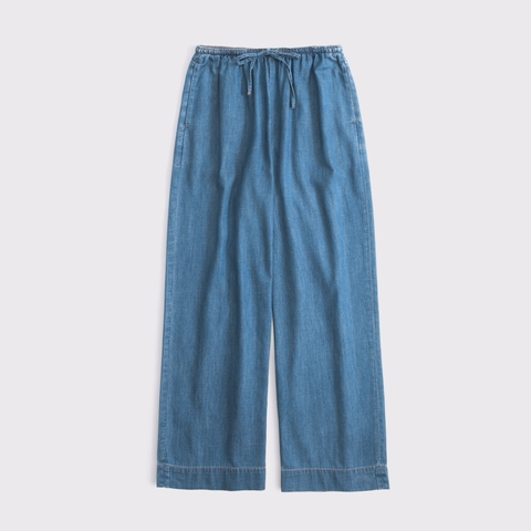 Женские брюки Abercrombie & Fitch A&F Gemma Chambray Wide Leg Pull-On Pant