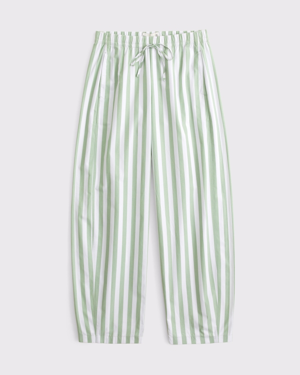 Popelin-Pull-On-Hose mit schmal zulaufendem Beinschnitt, Grün Mit Streifen view 2