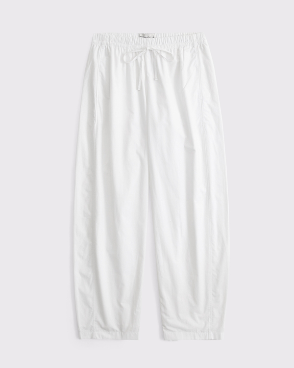 Poplin Barrel Pull-On Pant, White view 1
