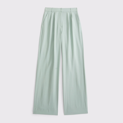 Женские брюки Abercrombie & Fitch A&F Sloane Lightweight Crepe Tailored Wide Leg Pant