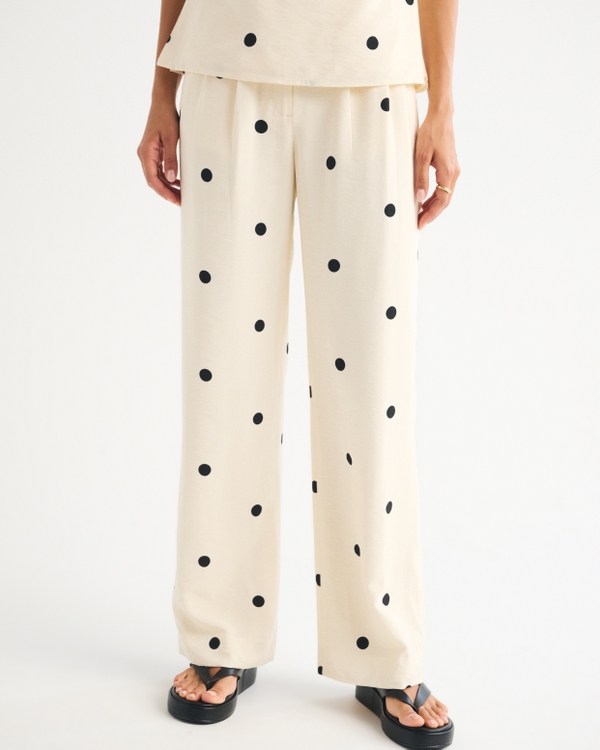 Women's A&F Sloane Crepe Tailored Lightweight Wide Leg Pant
