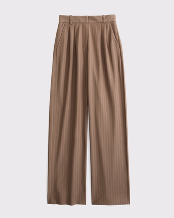 Curve Love A&F Sloane Tailored Wide Leg Pant