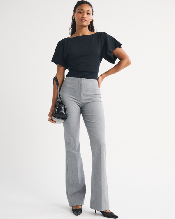 Curve Love A&F Forme Bootcut Pant, Gray view 1