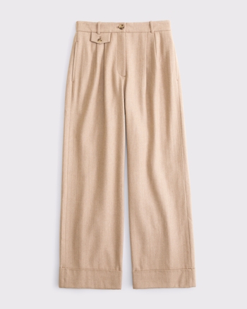 A&F Sloane Wool-Blend Tailored Wide Leg Pant