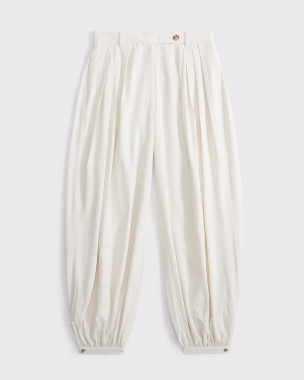 Women's High Rise Textured Crepe Tailored Balloon Pant | Women's