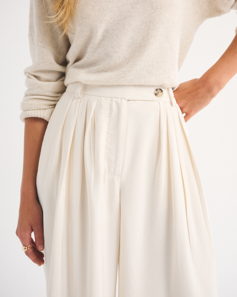 High Rise Crepe Tailored Palazzo Pant - thumbnail 3