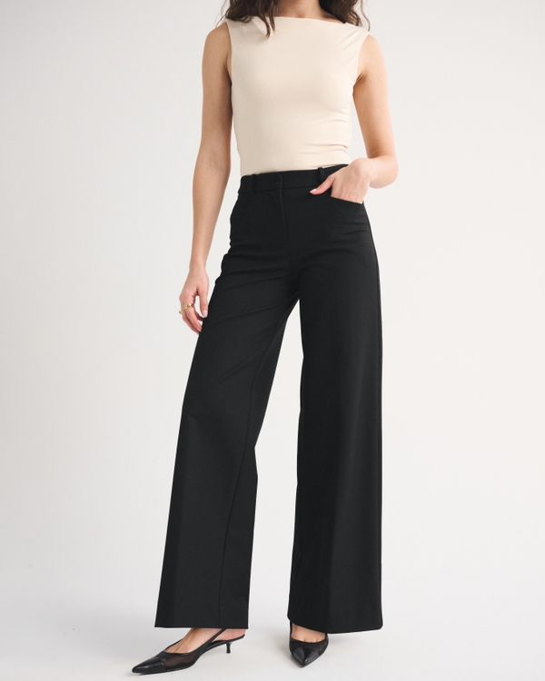Pantalon A&F Forme à jambe ultra large, Noir view 2