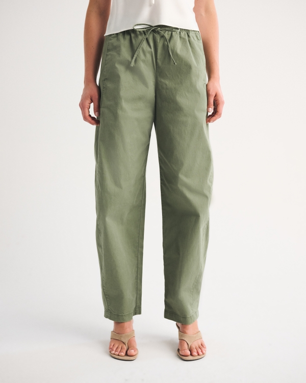 Twill Barrel Pull-On Pant, Olive Green view 2