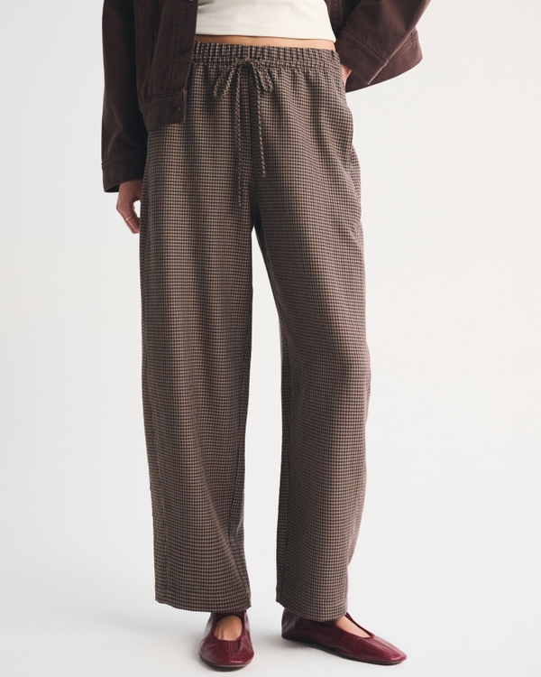 Suting Barrel Pull-On Pant, Brown Houndstooth view 2