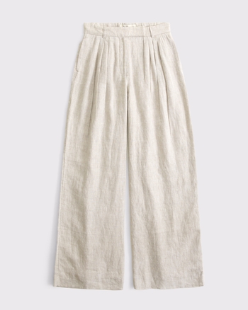 100% Linen High Rise Tailored Palazzo Pant from Abercrombie & Fitch - $100