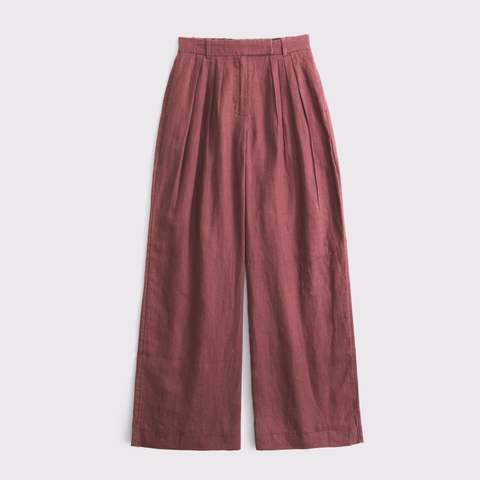 Женские брюки Abercrombie & Fitch 100% Linen High Rise Tailored Palazzo Pant