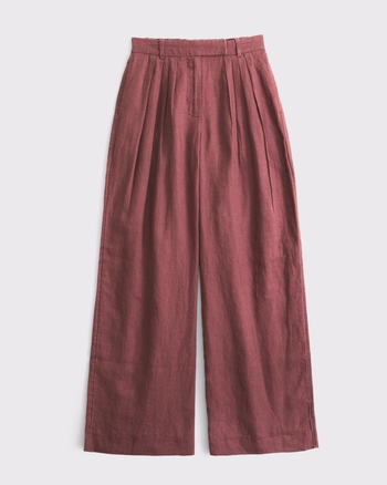 100% Linen High Rise Tailored Palazzo Pant from Abercrombie & Fitch - $100