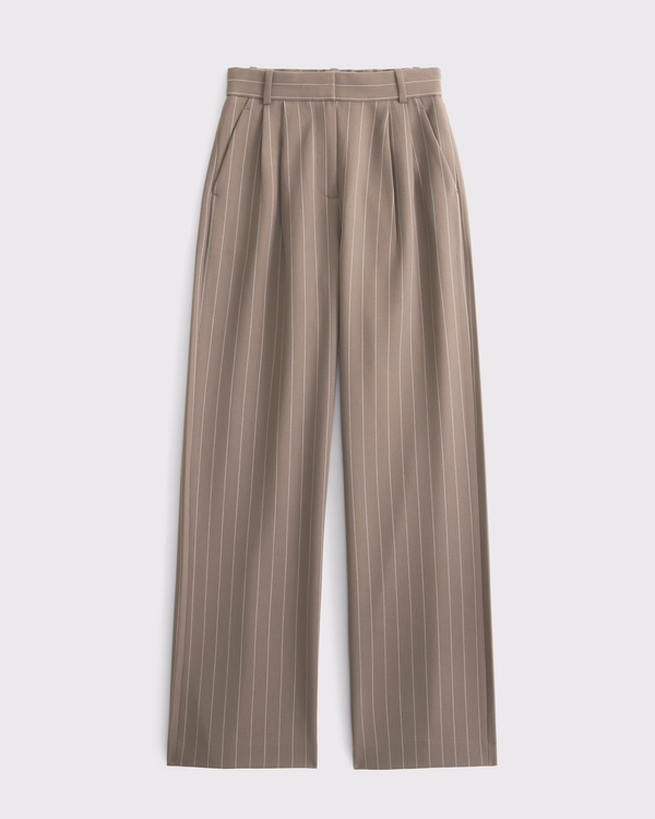 Abercrombie & Fitch Curve Love A&F Sloane Tailored Wide Leg Pant