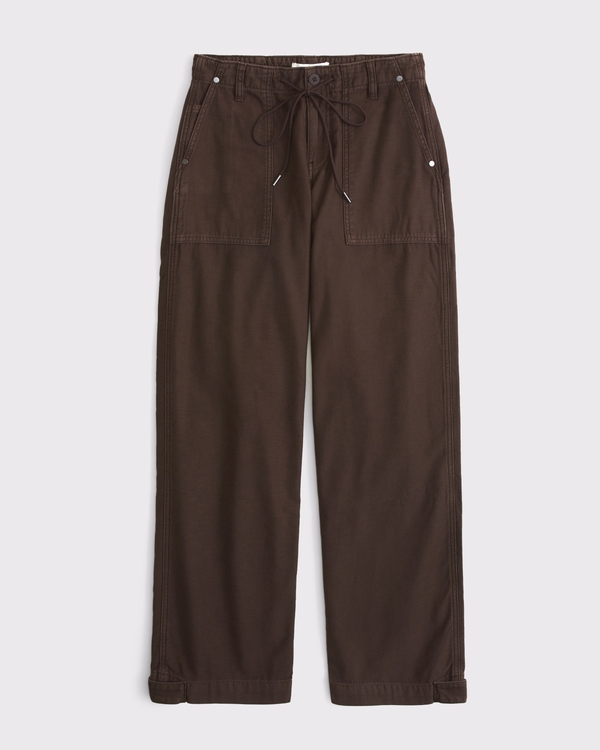 パンツ AMBERGLEAM TIEDYE PILE PANTS Coffee XL Women's Low Rise Ultra Loose Weekender Pant | Women's Bottoms