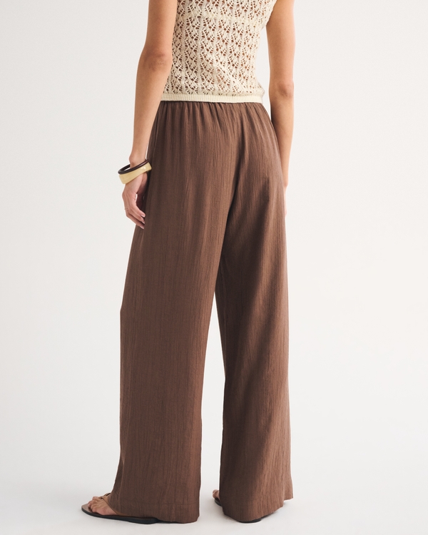 Women's A&F Gemma Crinkle Wide Leg Pull-On Pant | Women's Bottoms