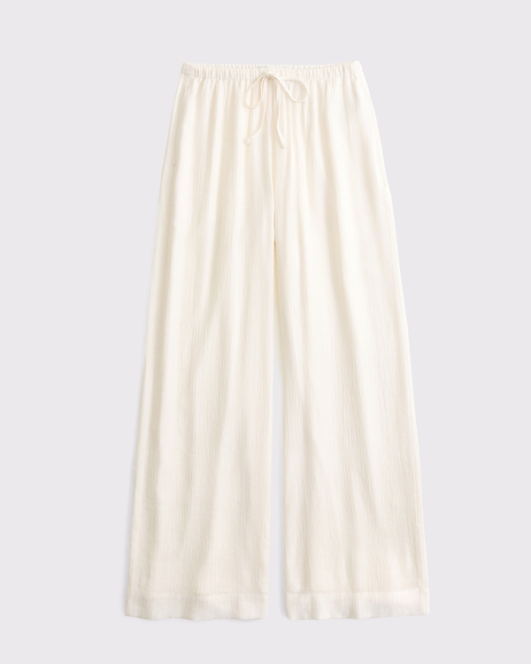 Women's A&F Gemma Crinkle Wide Leg Pull-On Pant | Women's