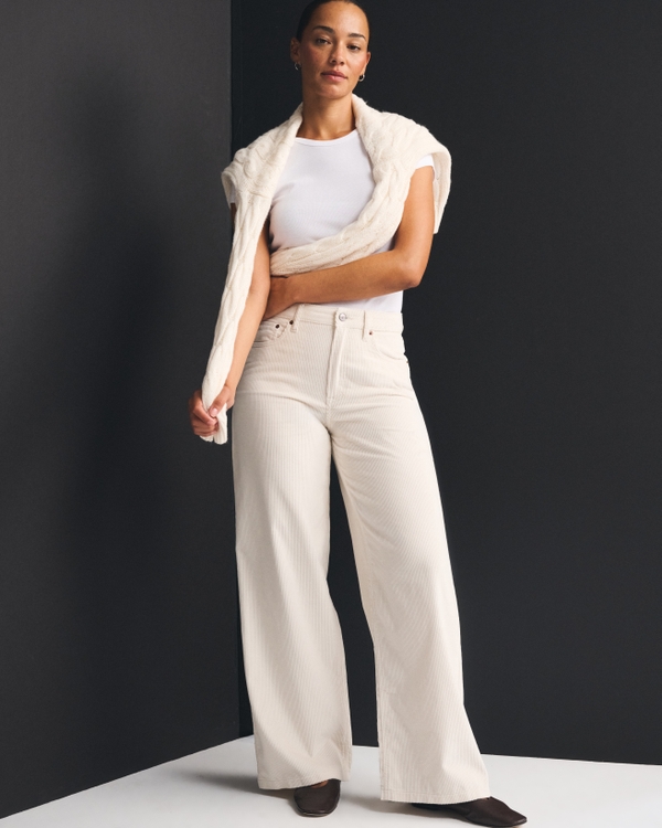 Curve Love Corduroy High Rise Wide Leg Pant