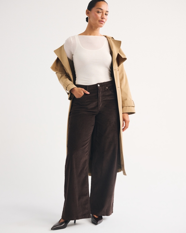 Curve Love Corduroy High Rise Wide Leg Pant