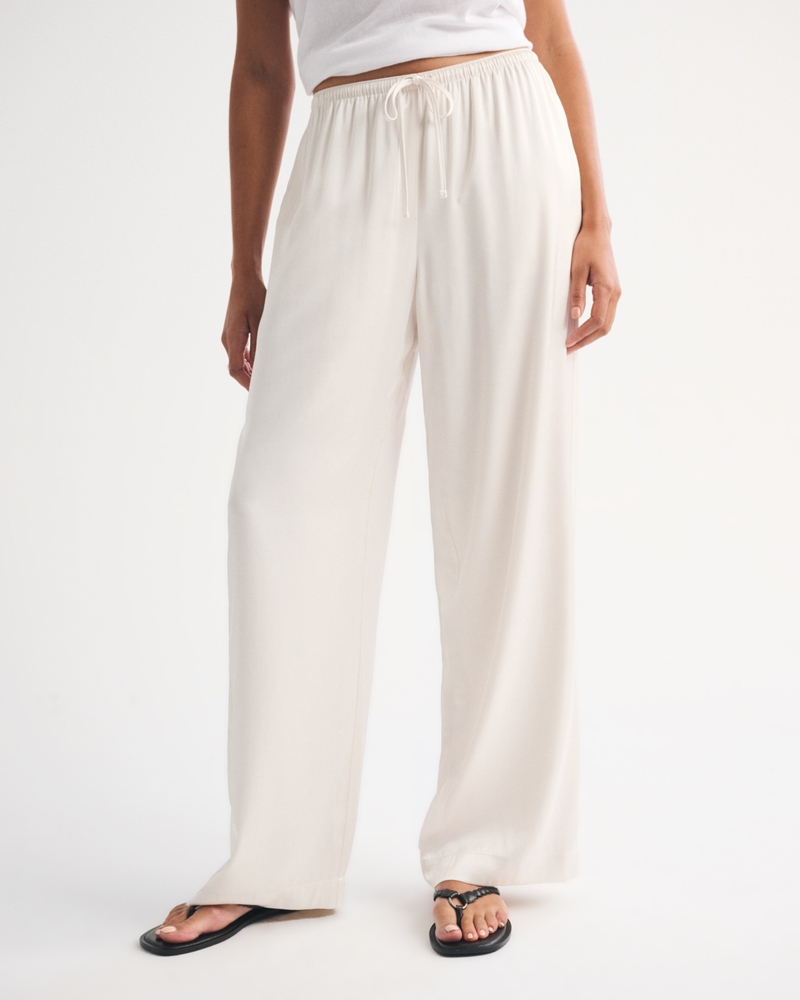 A&F Gemma Satin Wide Leg Pull-On Pant - thumbnail 9