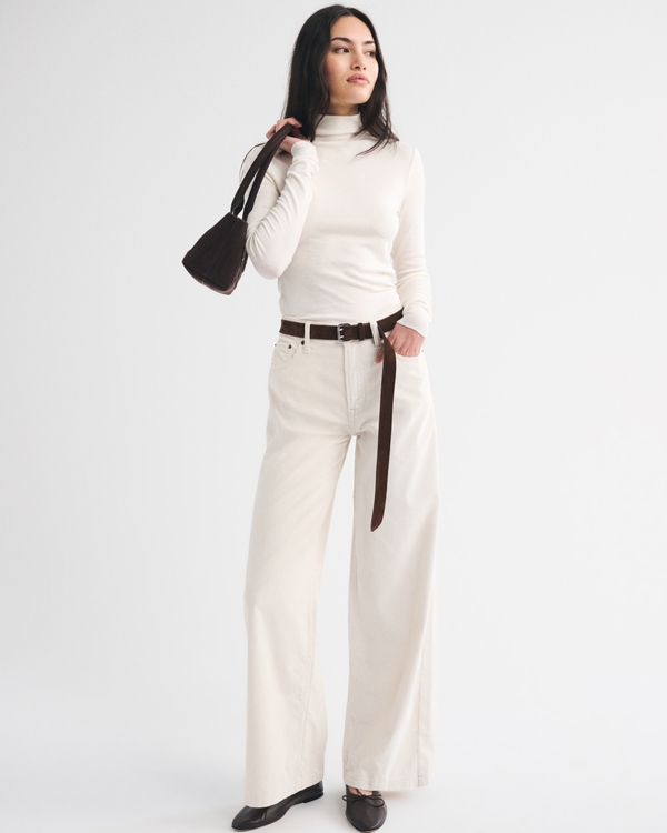 Corduroy High Rise Wide Leg Pant