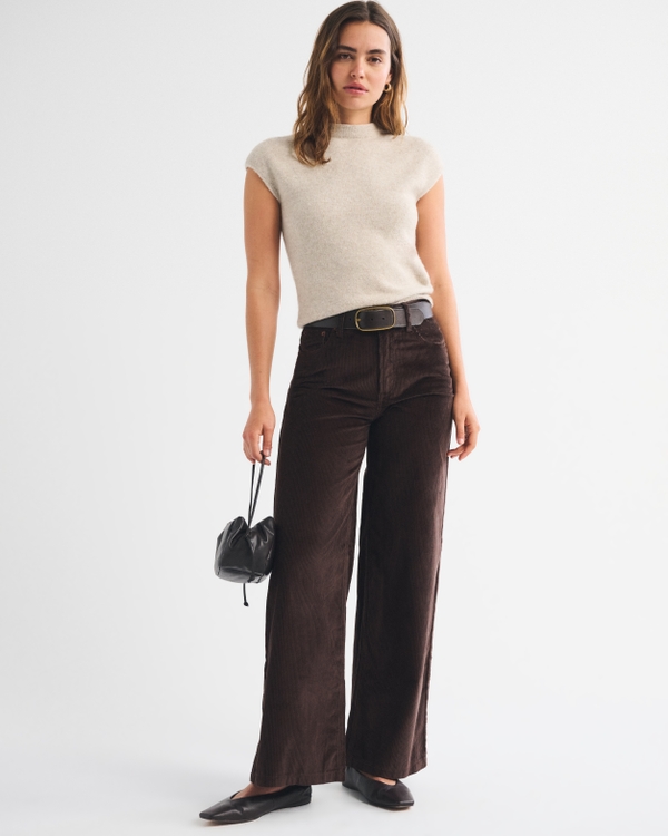 Corduroy High Rise Wide Leg Pant