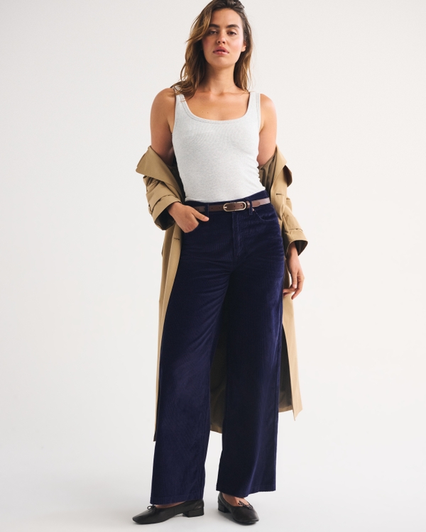 Corduroy High Rise Wide Leg Pant by Abercrombie & Fitch