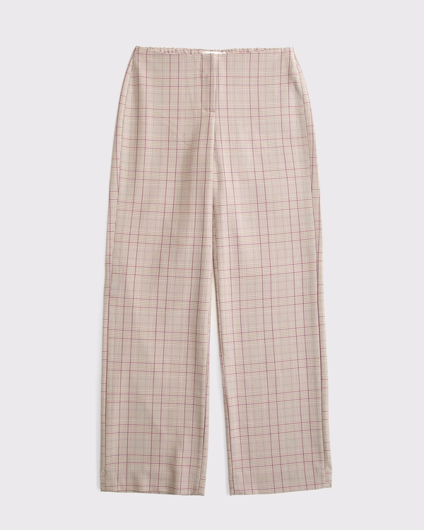 Clean Waist Low Rise Tailored Wide Leg Pant