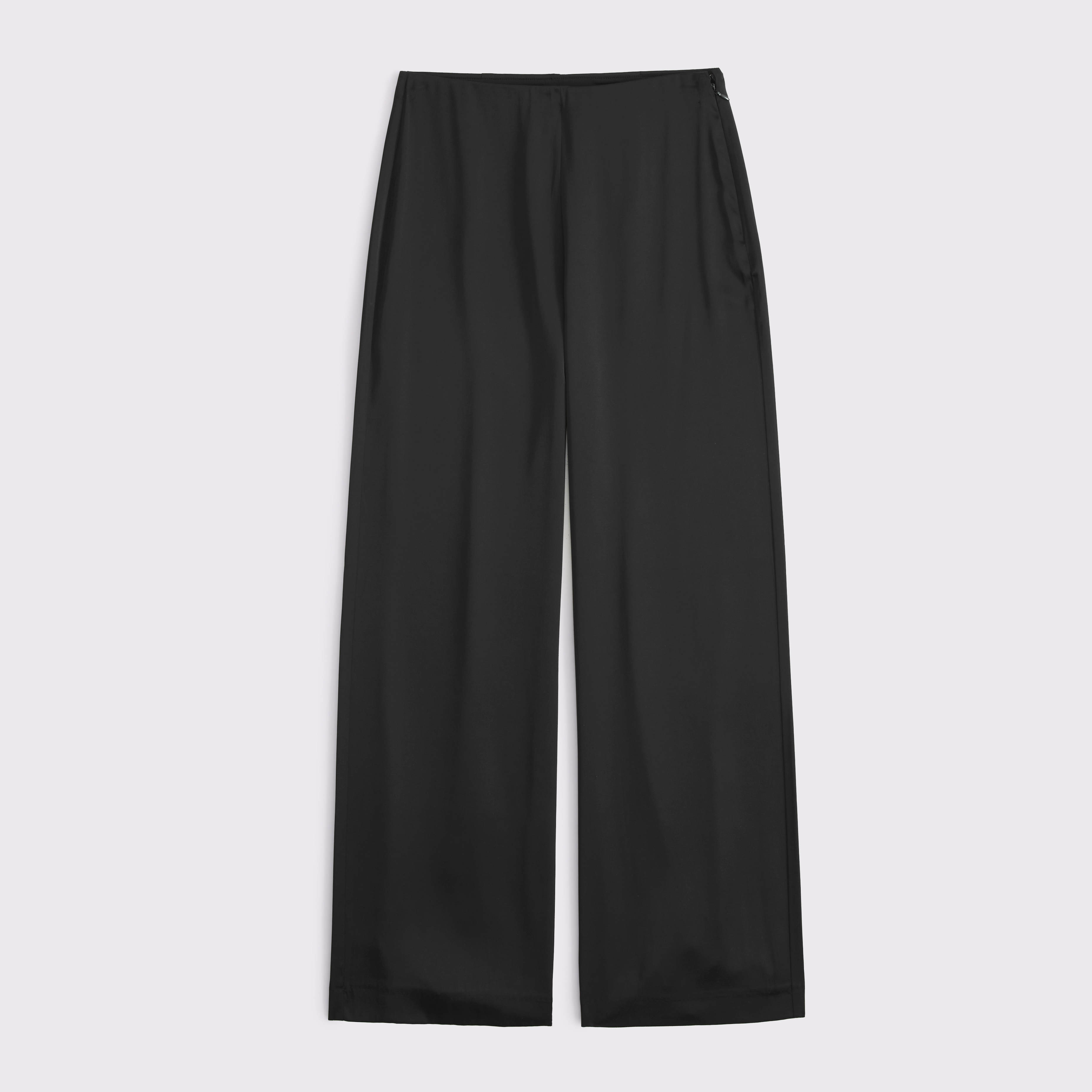 Женские брюки Abercrombie & Fitch Satin High Rise Wide Leg Pant, цвет: Чёрный — фото 1