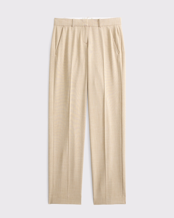 Curve Love Low Rise Tailored Straight Leg Pant, Light Brown view 1