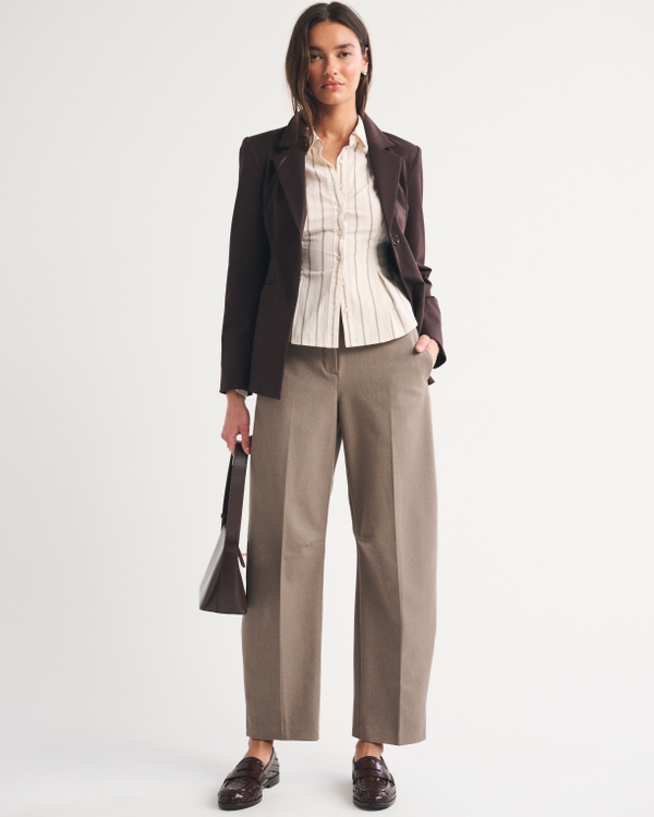 A&F Forme Barrel Pant, Dusty Brown view 1