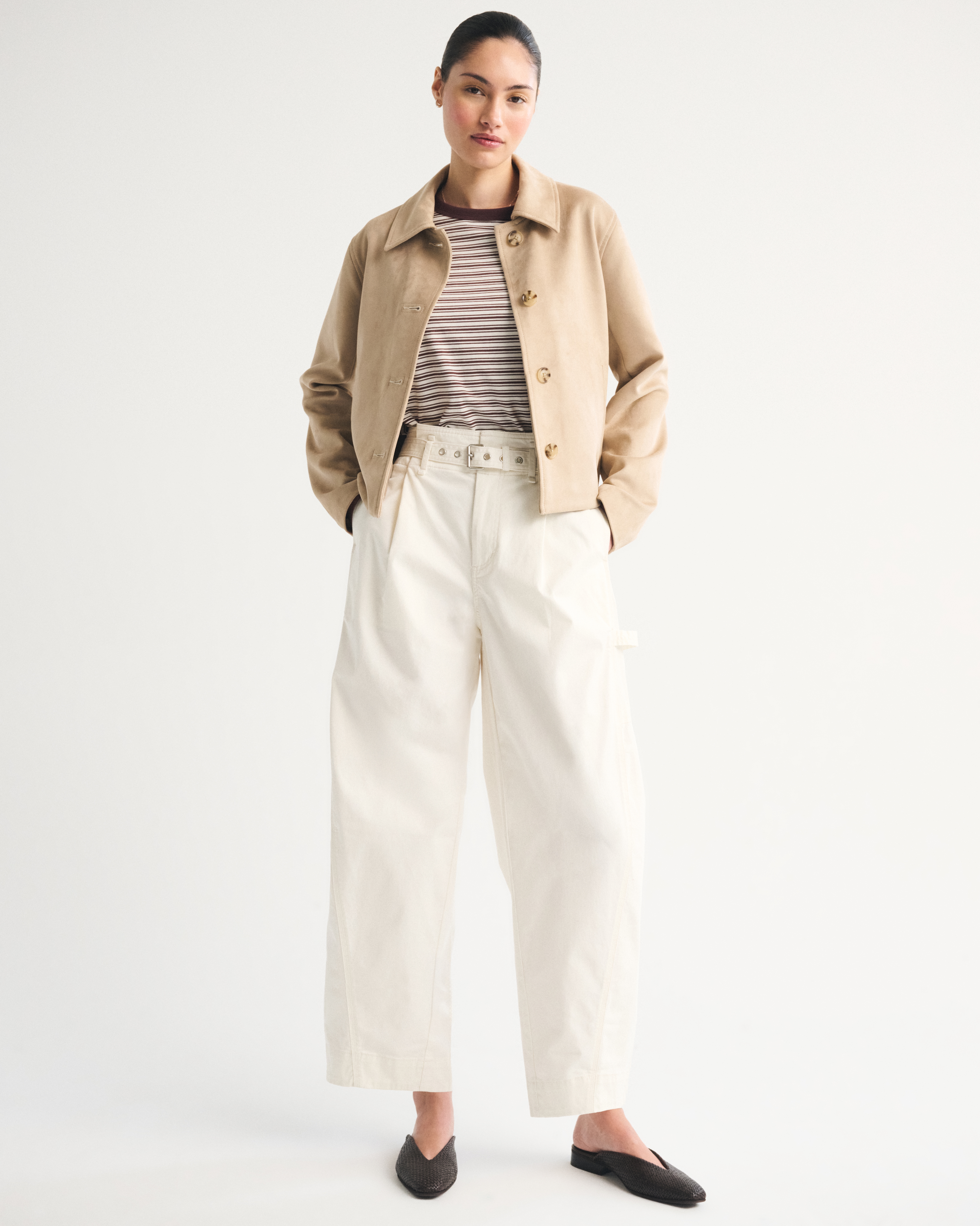 Женские брюки Abercrombie & Fitch Belted Barrel Utility Pant — фото 2