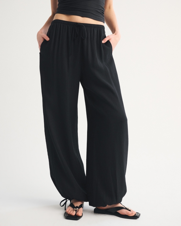 Convertible Crinkle Balloon Pull-On Pant