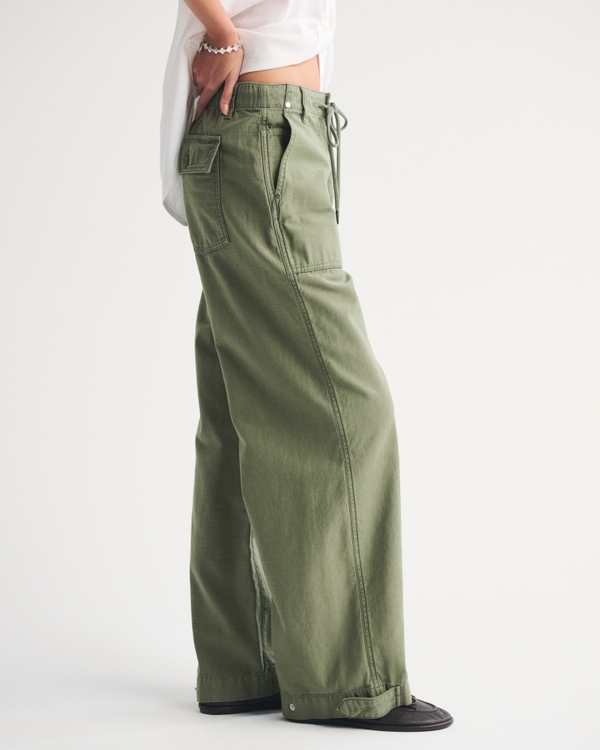 Low Rise Ultra Loose Weekender Pant, Olive view 2