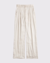A&F Sloane Satin Tailored Wide Leg Pant
