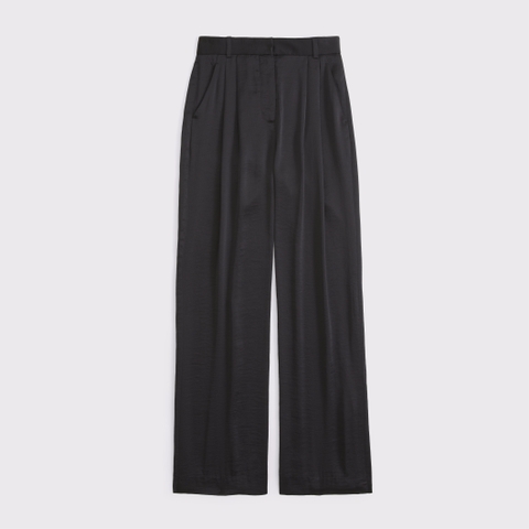 Женские брюки Abercrombie & Fitch A&F Sloane Satin Tailored Wide Leg Pant
