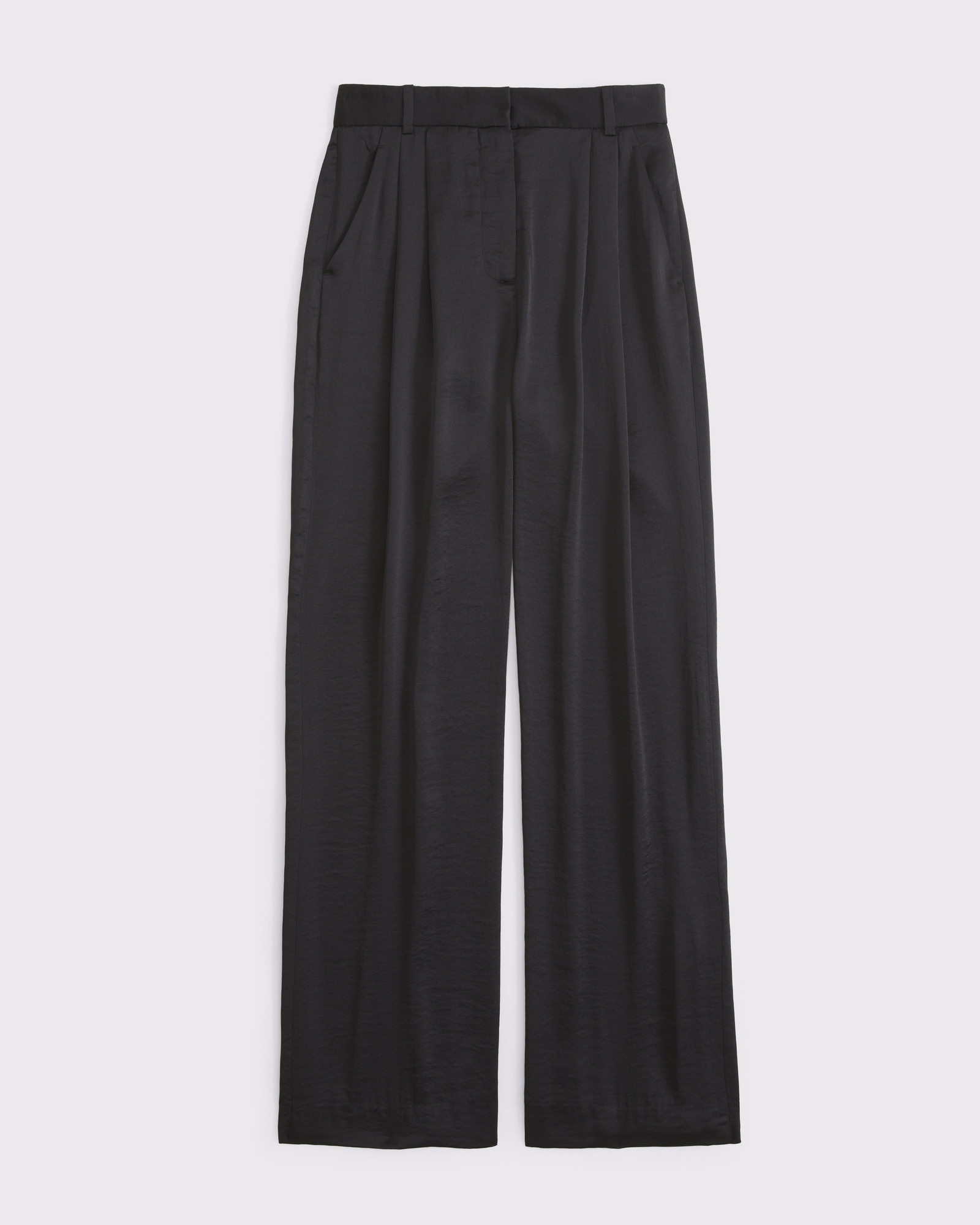 A&F Sloane Satin Tailored Wide Leg Pant