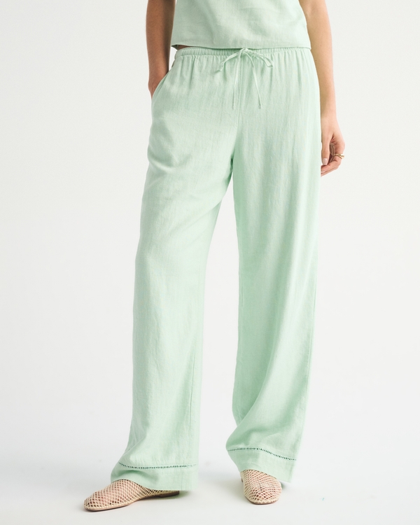 Linen-Blend Pull-On Pant