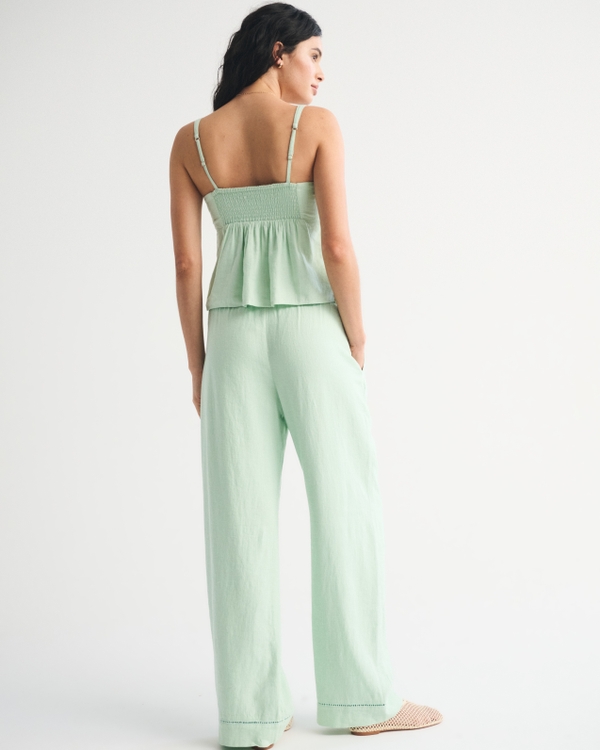 Linen-Blend Pull-On Pant