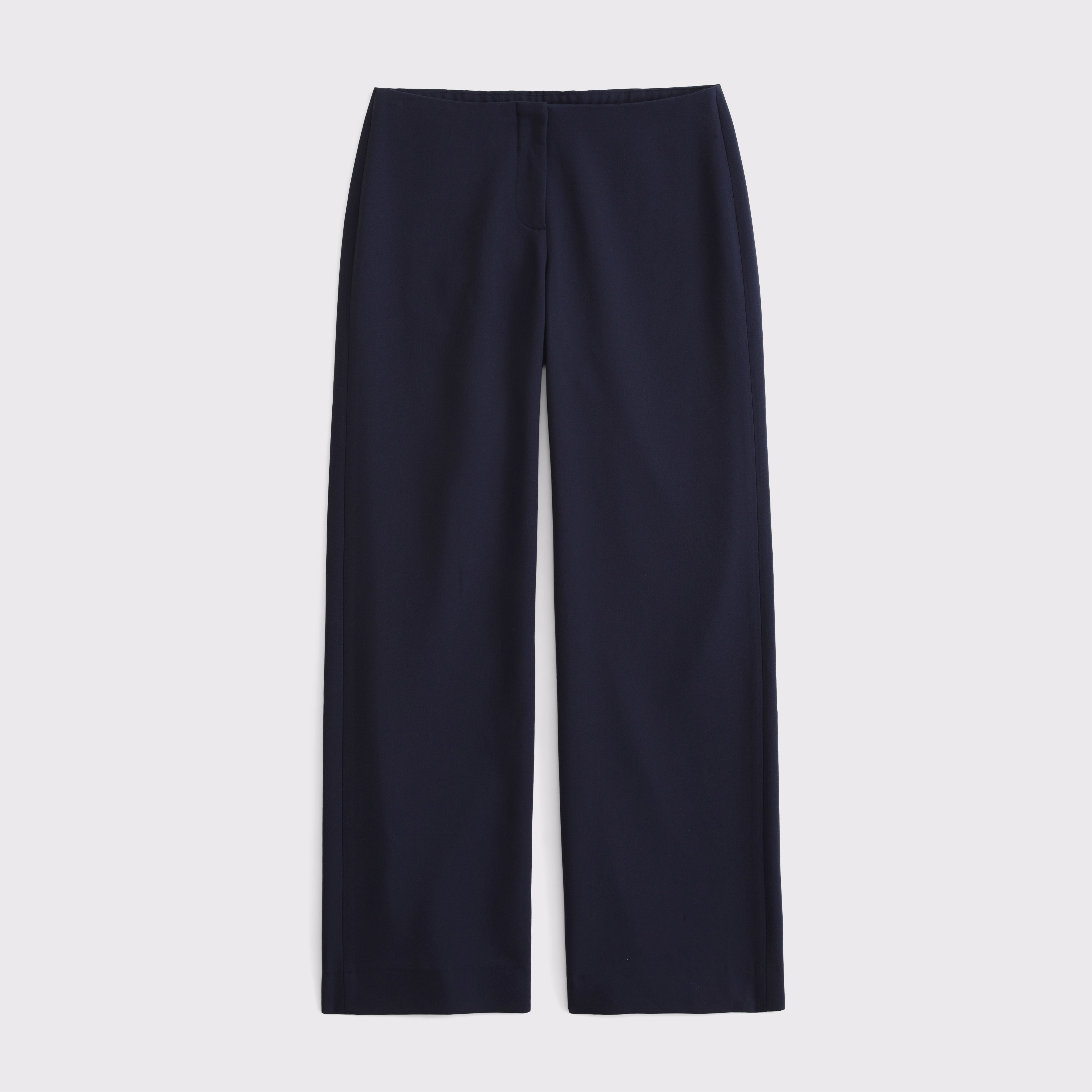 Женские брюки Abercrombie & Fitch Low Rise Clean Tailored Wide Leg Pant, цвет: Тёмный индиго — фото 1
