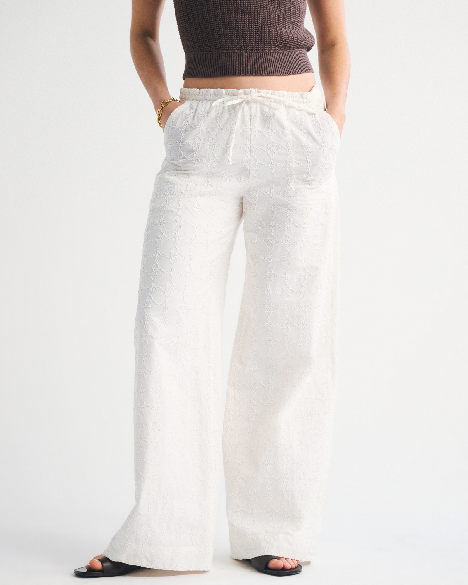 Cotton Jacquard Pull-On Pant