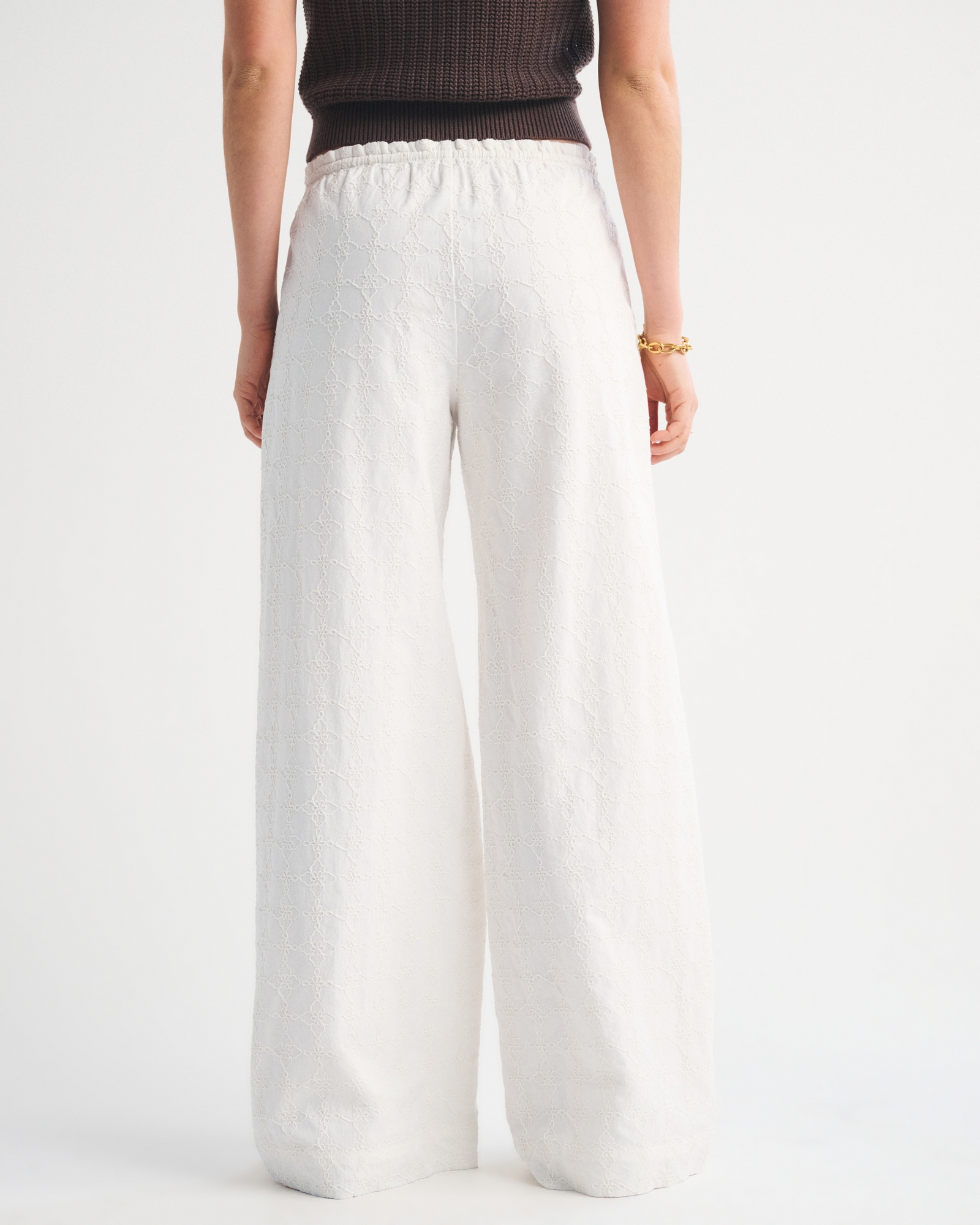 Cotton Jacquard Pull-On Pant