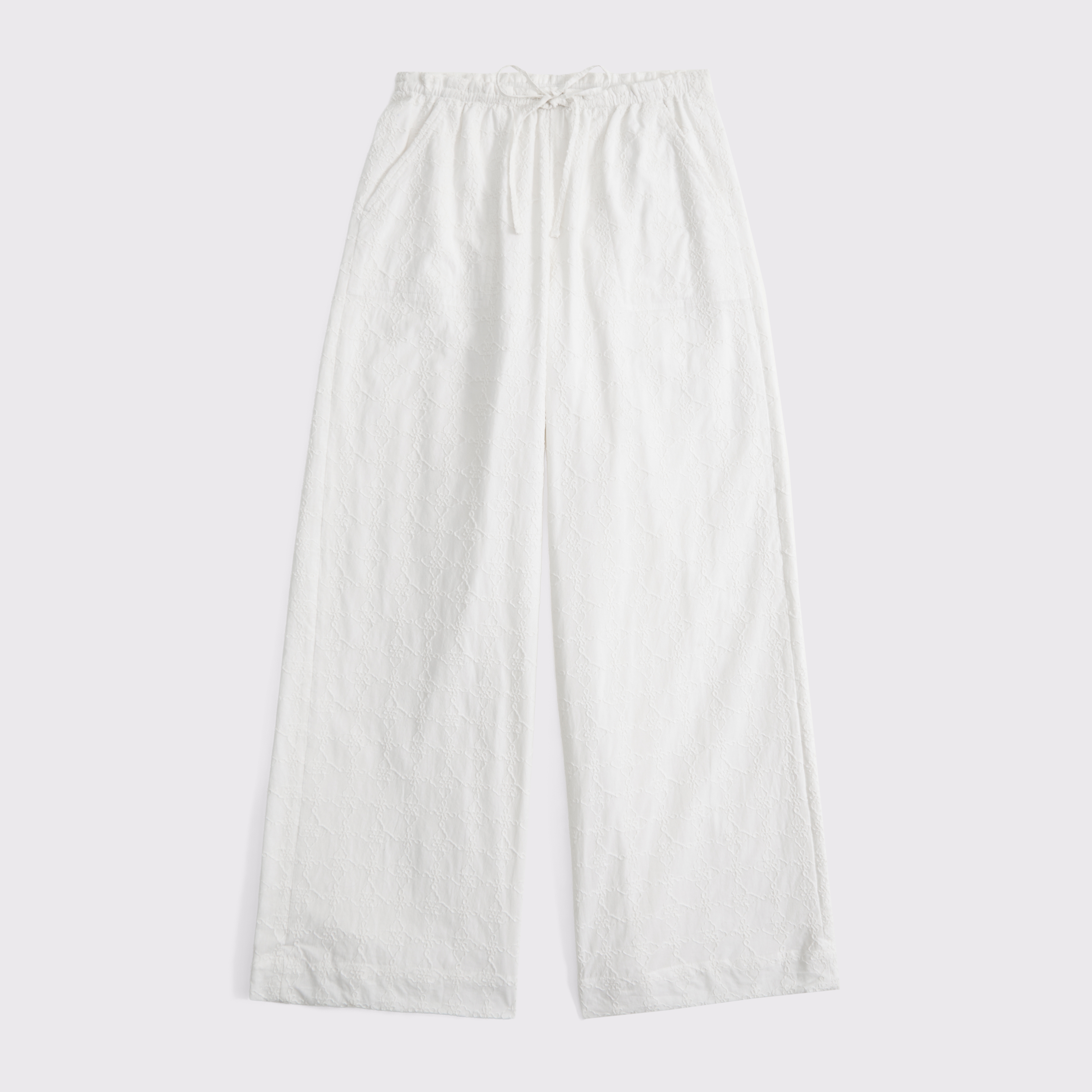 Женские брюки Abercrombie & Fitch Cotton Jacquard Pull-On Pant, цвет: Белый — фото 1