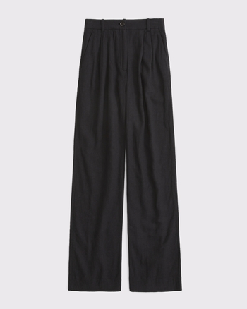 A&F Sloane Linen-Blend Tailored Wide Leg Pant