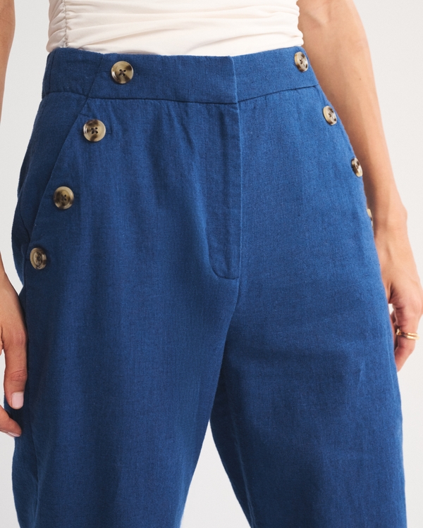 A&F Sloane Linen-Blend Tailored Wide Leg Pant