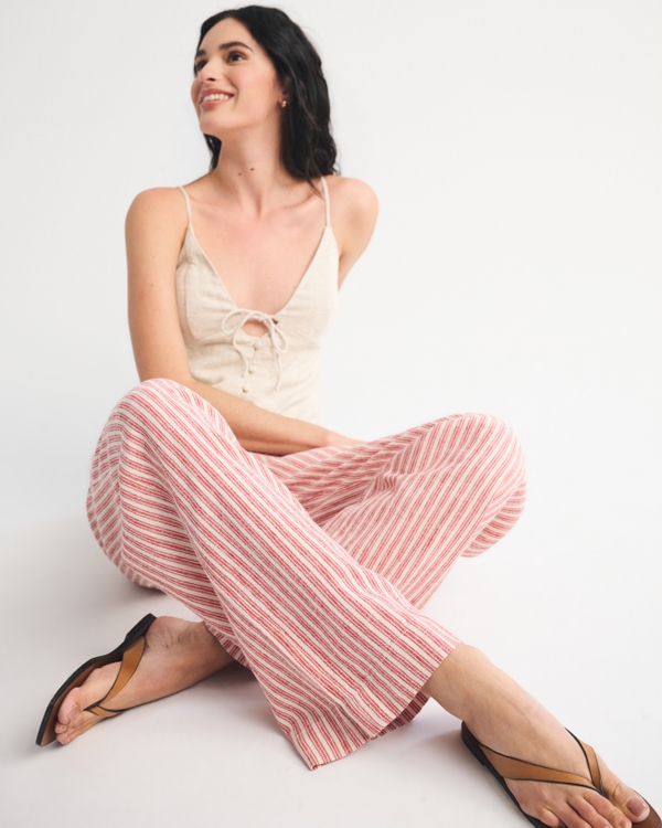 Linen-Blend Pull-On Pant