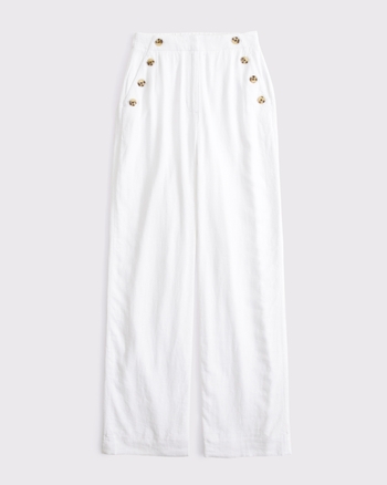 A&F Sloane Linen-Blend Tailored Wide Leg Pant