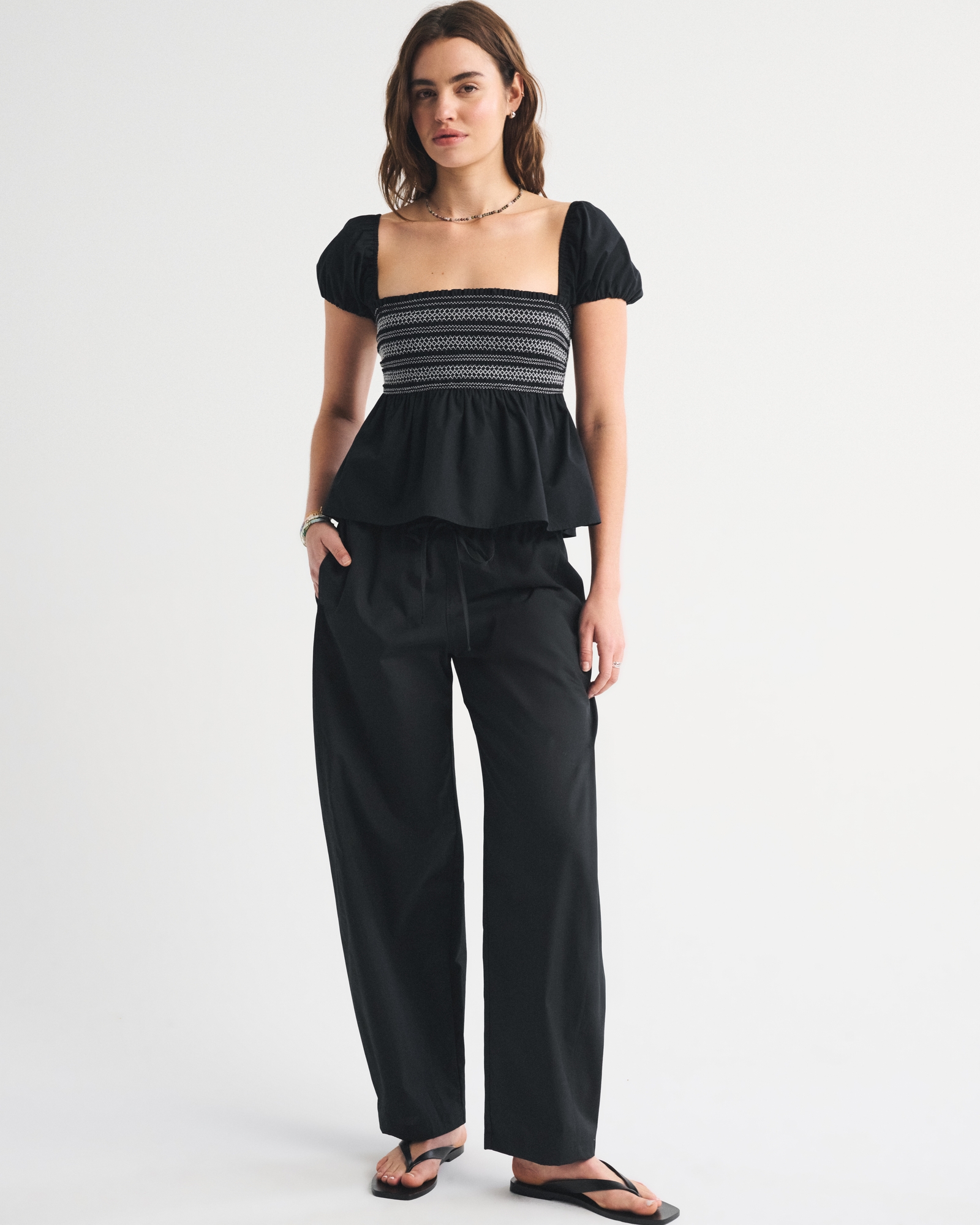 Poplin Barrel Pull-On Pant