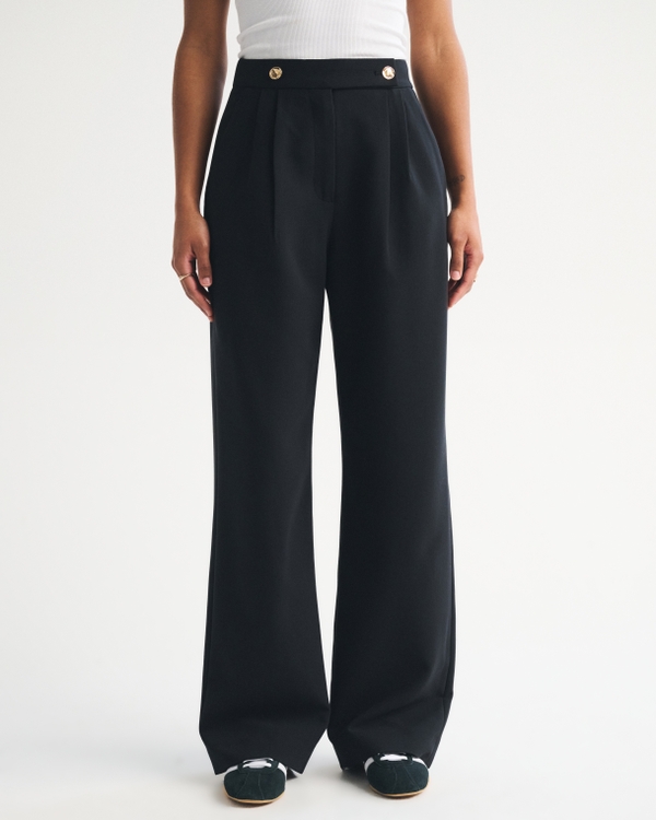 Curve Love A&F Sloane Tailored Wide Leg Pant