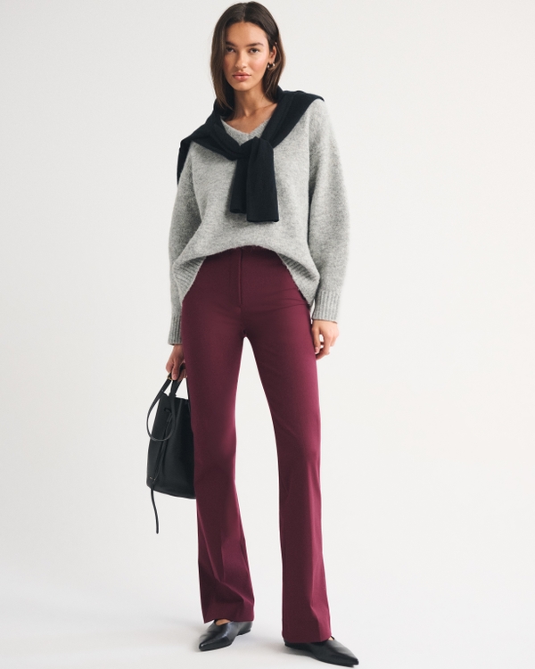 A&F Forme Bootcut Pant, Dark Maroon view 1