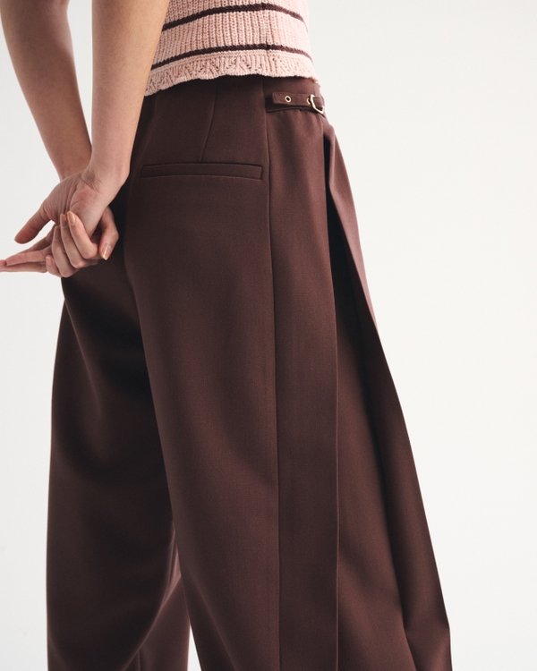 Convertible High Rise Tailored  Barrel Pant